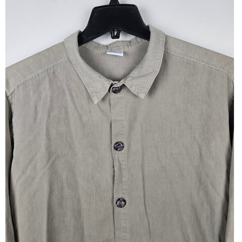 CP Shades San Francisco Womens Medium Khaki Tan 100% Cotton Button Front Shirt
